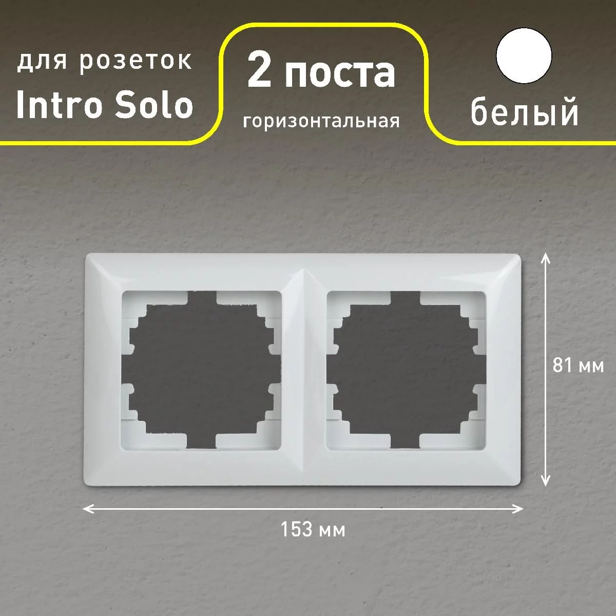 Рамка для розеток и выключателей Intro Solo 4-502-01 на 2 поста, СУ, белый  купить в Москве по цене 75 рублей в интернет-магазине «Описвет»