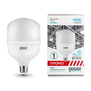 Лампа Gauss Elementary T120 40W 3150lm 4100K E27/E40 Promo LED 1/8