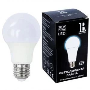 Светодиодная лампа L&B E27-10W-4000K-A60_lb