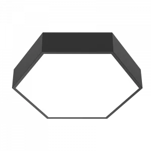 Светодиодный светильник VARTON Gexus 520х600 Up’n’Down шестиугольный подвесной 20 Вт/50 Вт 4000 K с опаловым рассеивателем RAL9005 черный муар
