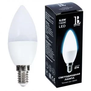 Светодиодная лампа L&B E14-6,5W-3000К-C37_lb