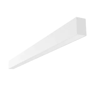 Светодиодный светильник VARTON Х-line одиночный подвесной 15 Вт 4000 К 755x63x100 мм IP40 RAL9003 белый муар диммируемый по протоколу DALI с рассеивателем опал и торцевыми крышками (2 шт.)