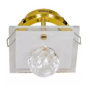 Светильник потолочный, JCDR G5.3 с прозрачным стеклом, золото, c лампой, DL4157