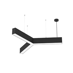 Светодиодный светильник VARTON X-line Y-образный 30 Вт 4000 К 790x912x100 мм RAL9005 черный муар с рассеивателем опал и торцевыми крышками (4 шт.)