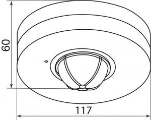 Датчик движения 1200W 12m 160°(гориз.)360°(верт.) белый, SEN4/LX28B