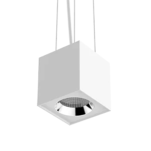 Светильник LED "ВАРТОН" DL-02 Cube подвесной 125*135 20W 3000K 35° RAL9010 белый матовый