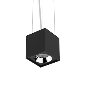 Светильник LED "ВАРТОН" DL-02 Cube подвесной 100*110 12W 3000K 35° RAL9005 черный муар