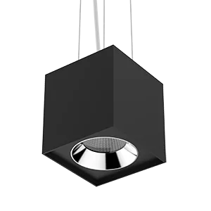 Светильник LED "ВАРТОН" DL-02 Cube подвесной 150*160 36W 3000K 35° RAL9010 черный муар