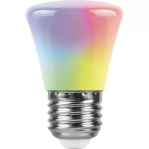 Лампа светодиодная Feron LB-372 Колокольчик матовый E27 1W RGB плавная сменая цвета