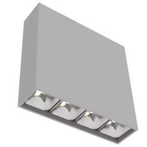 Светодиодный светильник VARTON DL-Box Reflect Multi 1x4 накладной 10 Вт 3000 К 150х40х150 мм RAL7045 серый муар 36° DALI