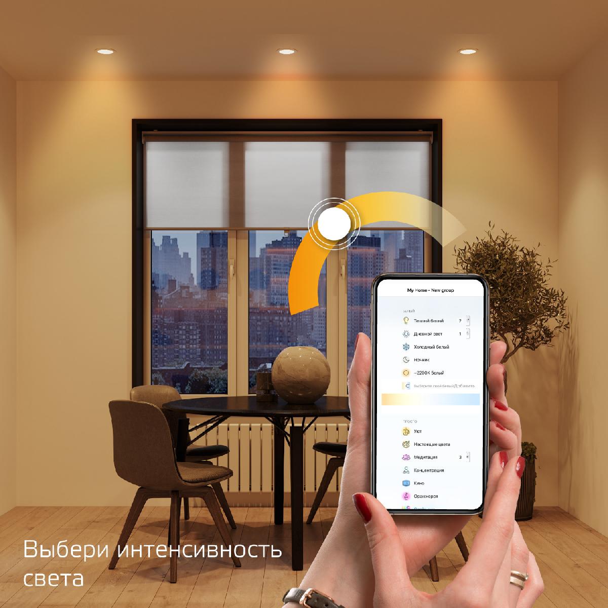 Светильник даунлайт Gauss Smart Home 7W 600lm 2700К 220-240V IP20 105*35мм  диммируемый LED 1/30 цвет Многоцветный купить в Москве по цене 1750 рублей  в интернет-магазине «Описвет»