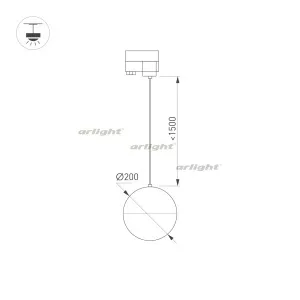 Светильник LGD-EMISFERO-TRACK-HANG-4TR-R200-16W Warm3000 (BK, 180 deg, 230V) (Arlight, IP20 Металл, 3 года)