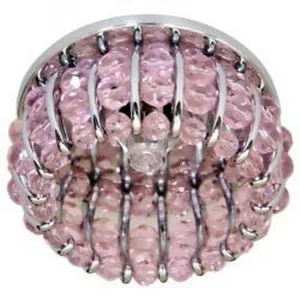 Светильник потолочный, JCD9 G9 с  розовым стеклом, хром, с лампой, CD2119