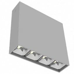 Светодиодный светильник VARTON DL-Box Reflect Multi 1x4 накладной 10 Вт 3000 К 150х40х150 мм RAL7045 серый муар 24°