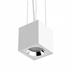 Светильник LED "ВАРТОН" DL-02 Cube подвесной 125*135 20W 3000K 35° RAL9010 белый матовый диммируемый по протоколу DALI