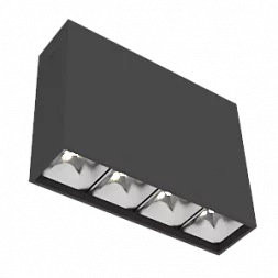 Светодиодный светильник VARTON DL-Box Reflect Multi 1x4 накладной 14 Вт 4000 К 150х40х115 мм RAL9005 черный муар 24° DALI