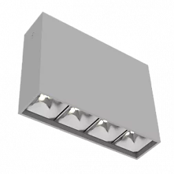Светодиодный светильник VARTON DL-Box Reflect Multi 1x4 накладной 10 Вт 3000 К 150х40х115 мм RAL7045 серый муар кососвет