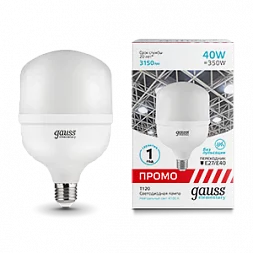 Лампа Gauss Elementary T120 40W 3150lm 4100K E27/E40 Promo LED 1/8