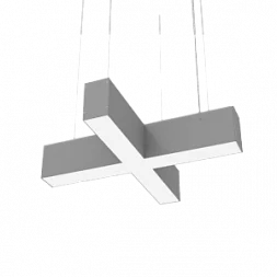 Светодиодный светильник VARTON X-line X-образный 30 Вт 4000К 532x500х100 мм металлик с рассеивателем опал и торцевыми крышками (4 шт.)