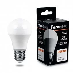 Лампа светодиодная Feron.PRO LB-1015 Шар E27 15W 175-265V 2700K