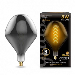 Лампа Gauss Filament SD160 8W 300lm 2400К Е27 gray flexible LED 1/6