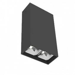 Светодиодный светильник VARTON DL-Box Reflect Multi 1x2 накладной 5 Вт 4000 К 80х40х150 мм RAL9005 черный муар кососвет