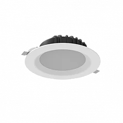 Светодиодный светильник "ВАРТОН" Downlight круглый встраиваемый 190*70 мм 16W 4000K IP54/20 RAL9010 белый матовый аварийный автономный постоянного действия Teletest