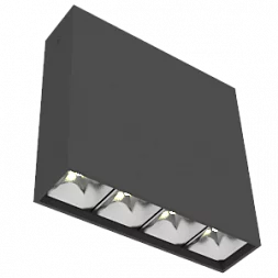 Светодиодный светильник VARTON DL-Box Reflect Multi 1x4 накладной 10 Вт 4000 К 150х40х150 мм RAL9005 черный муар кососвет