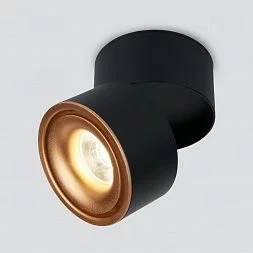 Накладной светодиодный светильник DLR031 15W 4200K 3100 черный матовый/золото Elektrostandard a050528
