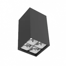 Светодиодный светильник VARTON DL-Box Reflect Multi 2x2 накладной 10 Вт 3000 К 80х80х150 мм RAL9005 черный муар кососвет