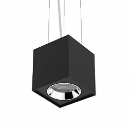 Светильник LED "ВАРТОН" DL-02 Cube подвесной 125*135 20W 3000K 35° RAL9005 черный муар диммируемый по протоколу DALI