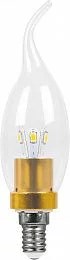 Лампа светодиодная, 6LED(3.5W) 230V E14 6400K золото, LB-71