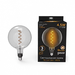 Лампа Gauss Filament G200 4.5W 100lm 1800К Е27 gray flexible LED 1/6