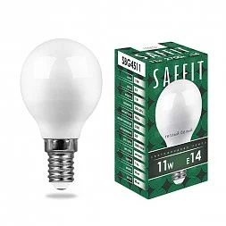 Лампа светодиодная SAFFIT SBG4511 Шарик E14 11W 230V 2700K