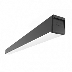 Светодиодный светильник "ВАРТОН" Q-80 подвесной/накладной 45Вт 1188х80х80мм 3000К IP40 с рассеивателем опал RAL9005 черный муар
