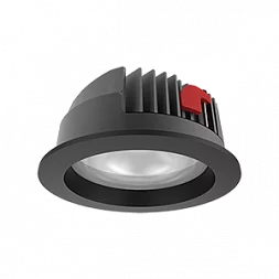Светодиодный светильник VARTON DL-Pro круглый встраиваемый 103x58 мм 10 Вт 3000 K IP65 диаметр монтажного отверстия 90 мм RAL9005 черный муар