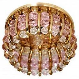 Светильник потолочный, JCD9 G9 с прозрачным и  розовым стеклом, золото, с лампой, CD2119