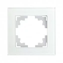 Рамка 1-местная, стекло, STEKKER, GFR00-7001-01, серия Катрин, белый