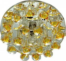 Светильник встраиваемый с разноцветной LED подсветкой Feron 1550 JCD9 прозрачно-желтый