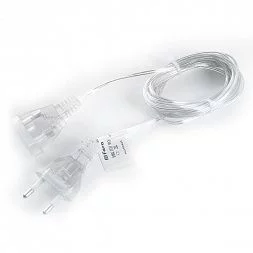 Сетевой шнур (удлинитель) для гирлянд 3м, 2*0,5мм2, IP20, прозрачный, DM303